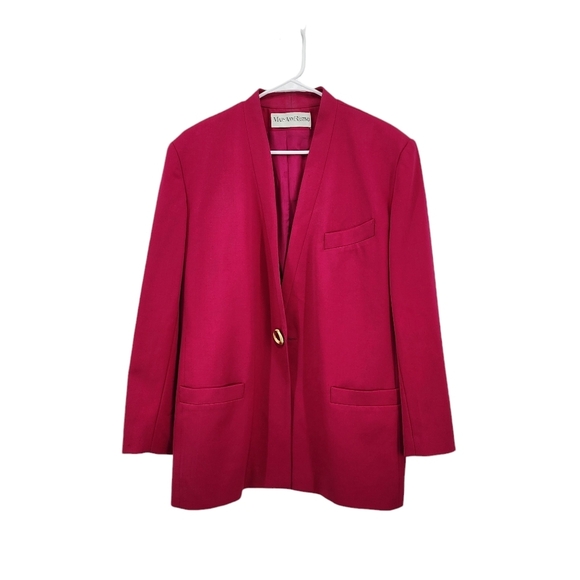 Mary Ann Restivo Vintage Women's 100% Pure Wool Lined Blazer Suit Jacket - 14 - Picture 1 of 8